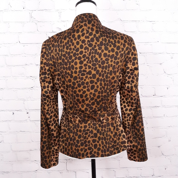 CARLISE Wmns Cheetah Print Zip Up Blazer Jacket 6 - Picture 3 of 10